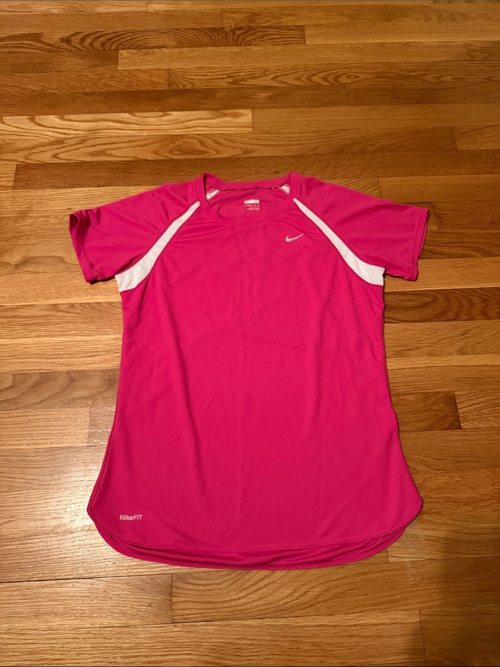 Nike Pink Short Sleeve Dri-FIT Athletic Tee with White Accents